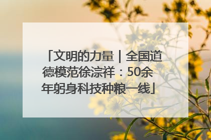 文明的力量｜全国道德模范徐淙祥：50余年躬身科技种粮一线