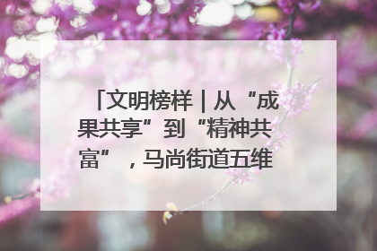 文明榜样｜从“成果共享”到“精神共富”，马尚街道五维聚力育文明