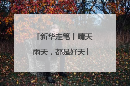 新华走笔丨晴天雨天，都是好天
