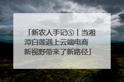 新农人手记⑤丨当湘潭白莲遇上云端电商 新视野带来了新路径