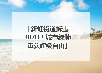 新虹街道拆违 1307㎡！城市绿肺重获呼吸自由