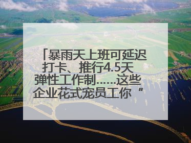 暴雨天上班可延迟打卡、推行4.5天弹性工作制……这些企业花式宠员工你“慕”了吗？