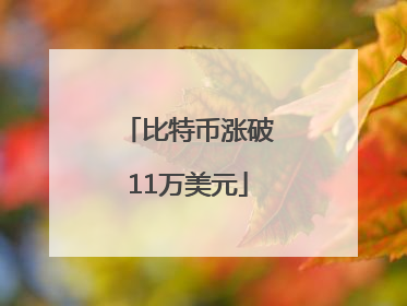 比特币涨破11万美元