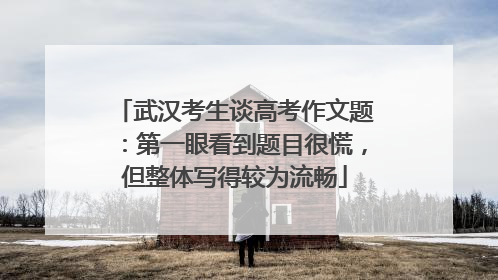 武汉考生谈高考作文题：第一眼看到题目很慌，但整体写得较为流畅