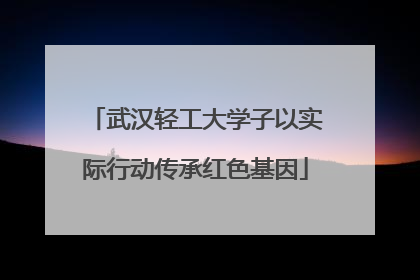 武汉轻工大学子以实际行动传承红色基因