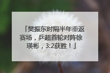 樊振东时隔半年重返赛场，乒超首轮对阵徐瑛彬，3:2获胜！