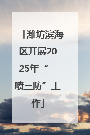 潍坊滨海区开展2025年“一喷三防”工作