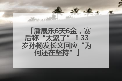 潘展乐6天6金，赛后称“太累了”！33岁孙杨发长文回应“为何还在坚持”