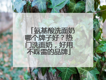 氨基酸洗面奶哪个牌子好？热门洗面奶，好用不踩雷的品牌