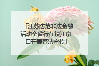 江苏防范非法金融活动全省行在镇江京口开展普法宣传