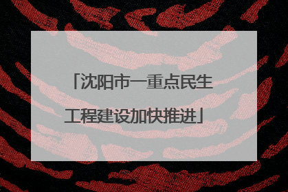 沈阳市一重点民生工程建设加快推进