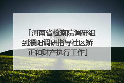 河南省检察院调研组到濮阳调研指导社区矫正和财产执行工作