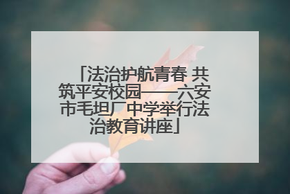 法治护航青春 共筑平安校园——六安市毛坦厂中学举行法治教育讲座