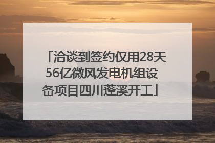 洽谈到签约仅用28天 56亿微风发电机组设备项目四川蓬溪开工