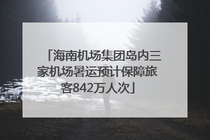 海南机场集团岛内三家机场暑运预计保障旅客842万人次