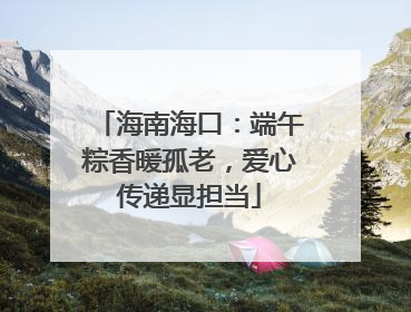 海南海口：端午粽香暖孤老，爱心传递显担当