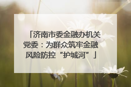 济南市委金融办机关党委：为群众筑牢金融风险防控“护城河”