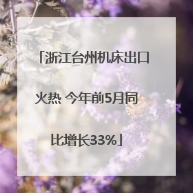 浙江台州机床出口火热 今年前5月同比增长33%