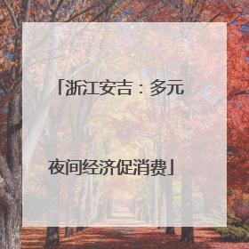 浙江安吉：多元夜间经济促消费