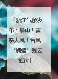 浙江气象发布：暴雨！雷暴大风！台风“蝴蝶”残云抵达