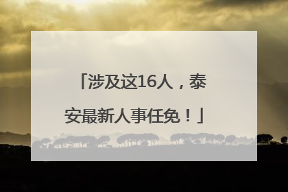 涉及这16人，泰安最新人事任免！