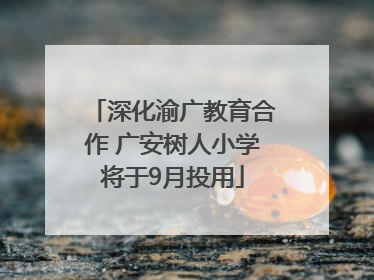 深化渝广教育合作 广安树人小学将于9月投用