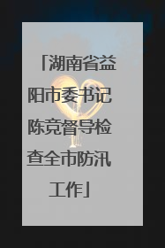 湖南省益阳市委书记陈竞督导检查全市防汛工作