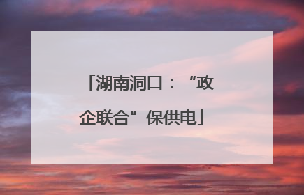 湖南洞口：“政企联合”保供电