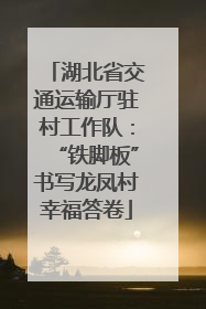 湖北省交通运输厅驻村工作队：“铁脚板”书写龙凤村幸福答卷