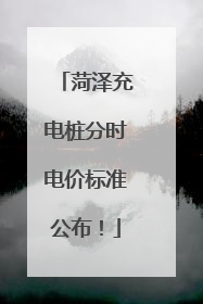 菏泽充电桩分时电价标准公布！