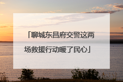 聊城东昌府交警这两场救援行动暖了民心
