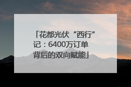 花都光伏“西行”记：6400万订单背后的双向赋能