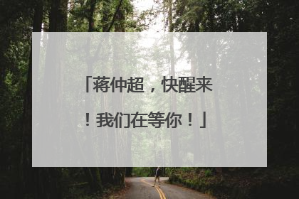 蒋仲超，快醒来！我们在等你！