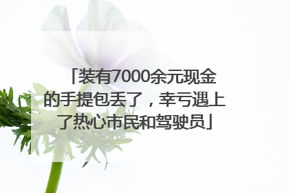装有7000余元现金的手提包丢了，幸亏遇上了热心市民和驾驶员