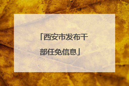 西安市发布干部任免信息