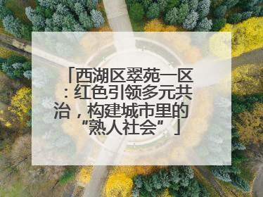 西湖区翠苑一区：红色引领多元共治，构建城市里的“熟人社会”
