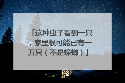 这种虫子看到一只，家里很可能已有一万只（不是蟑螂）