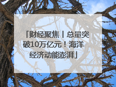 财经聚焦丨总量突破10万亿元！海洋经济动能澎湃