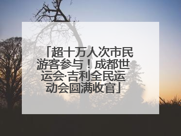 超十万人次市民游客参与！成都世运会·吉利全民运动会圆满收官