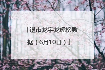 退市龙宇龙虎榜数据（6月10日）