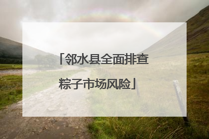 邻水县全面排查粽子市场风险