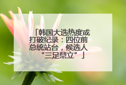 韩国大选热度或打破纪录：四位前总统站台，候选人“三足鼎立”