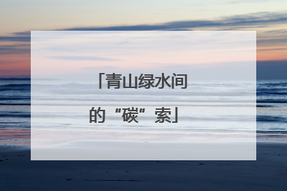青山绿水间的“碳”索