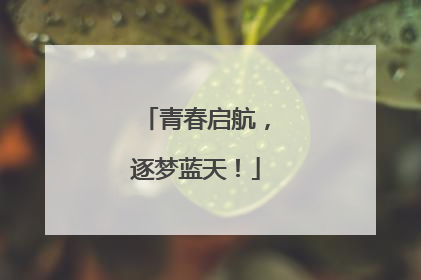 青春启航，逐梦蓝天！