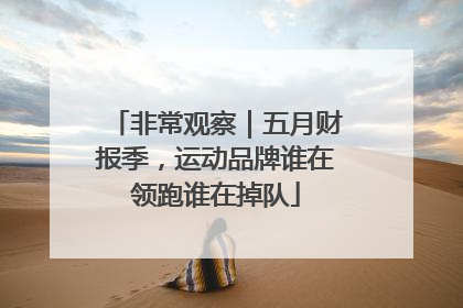 非常观察｜五月财报季，运动品牌谁在领跑谁在掉队