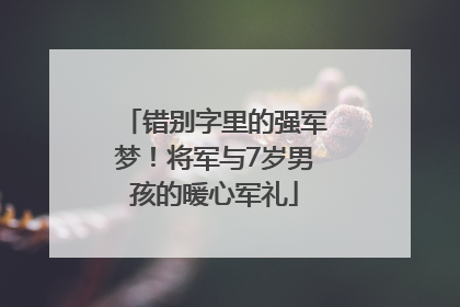 错别字里的强军梦！将军与7岁男孩的暖心军礼
