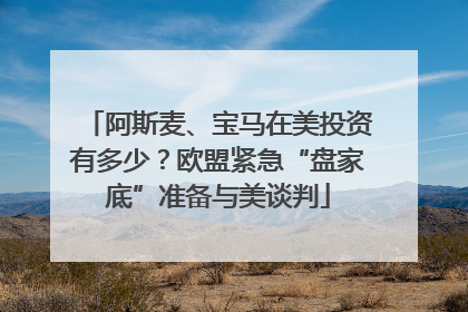 阿斯麦、宝马在美投资有多少？欧盟紧急“盘家底”准备与美谈判