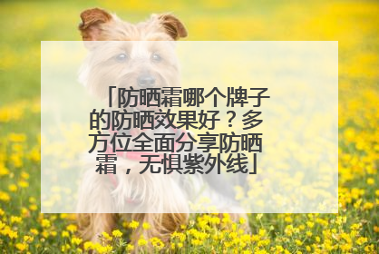 防晒霜哪个牌子的防晒效果好？多方位全面分享防晒霜，无惧紫外线