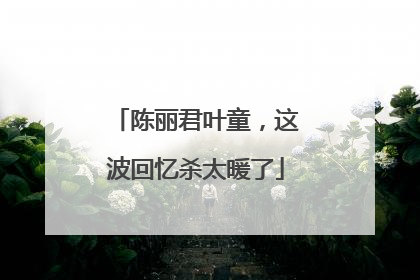 陈丽君叶童，这波回忆杀太暖了
