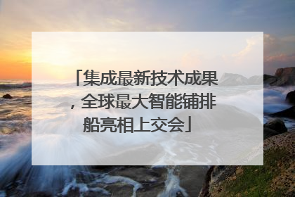 集成最新技术成果，全球最大智能铺排船亮相上交会